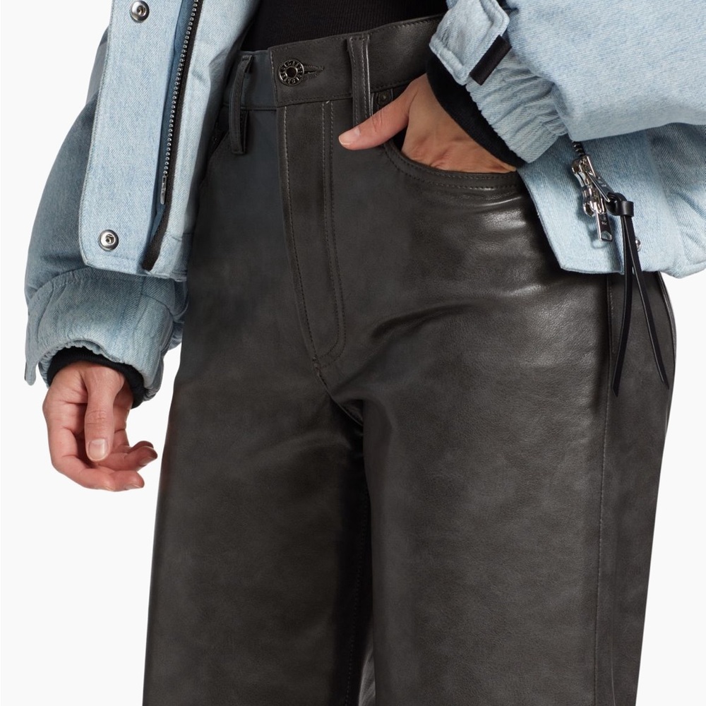 NWT Agolde Recycled Leather Sloane Jean. Sz 29 - Picture 6 of 7